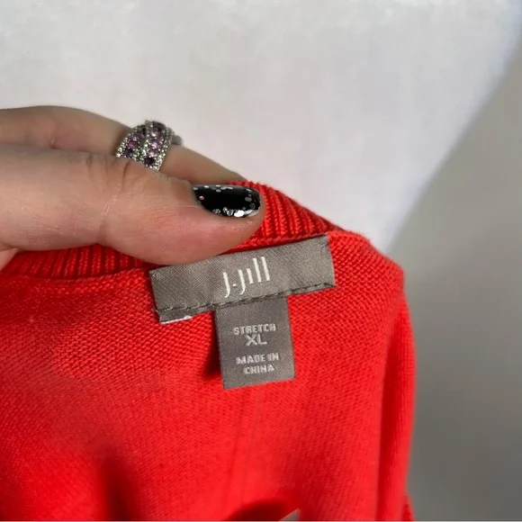 NEW! J Jill Bright Pink Cardigan Sweater Size XL - Picture 3 of 7